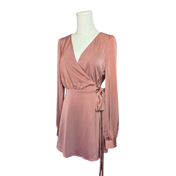 NBD Silky Mauve Wrap Dress - Picture 1 of 9
